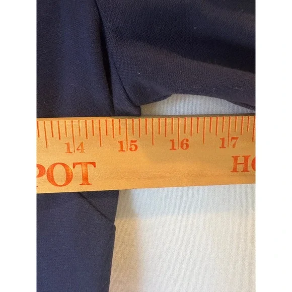 Diane von Furstenberg Navy Blue Ruffle Hem Short Sleeve Sheath Dress Size 4 - Picture 8 of 10